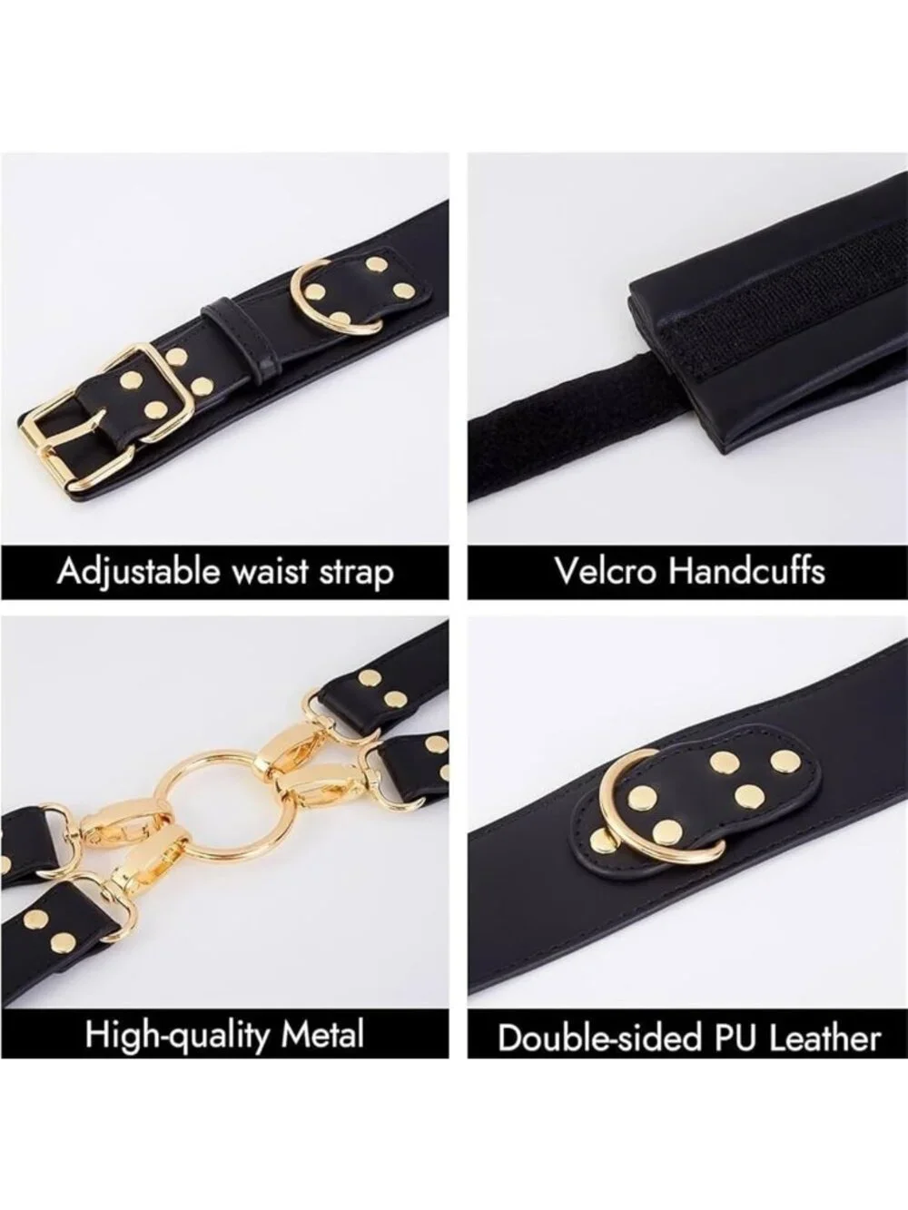 Punk Leather Thigh Harness Belt & Waist Chain - Goth Leg Garter for Night Out